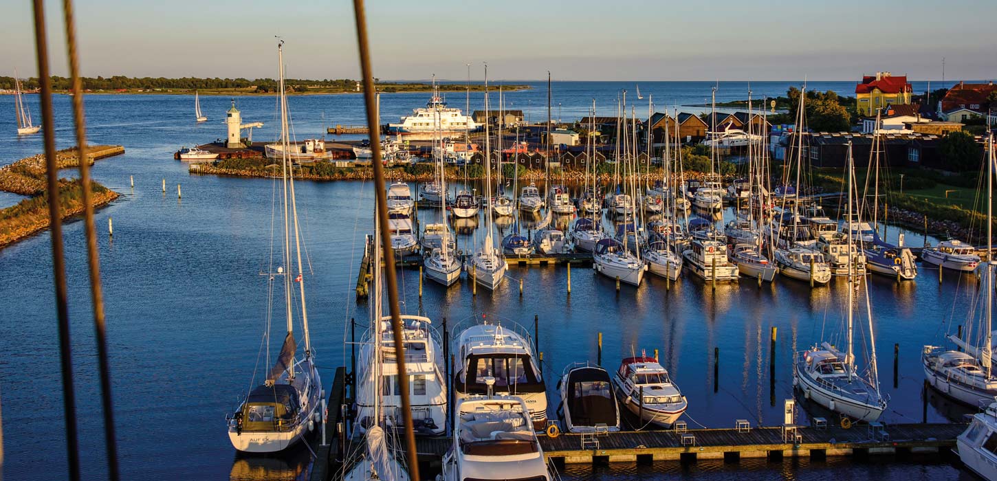 Luftfoto af Aarøsund Lystbådehavn