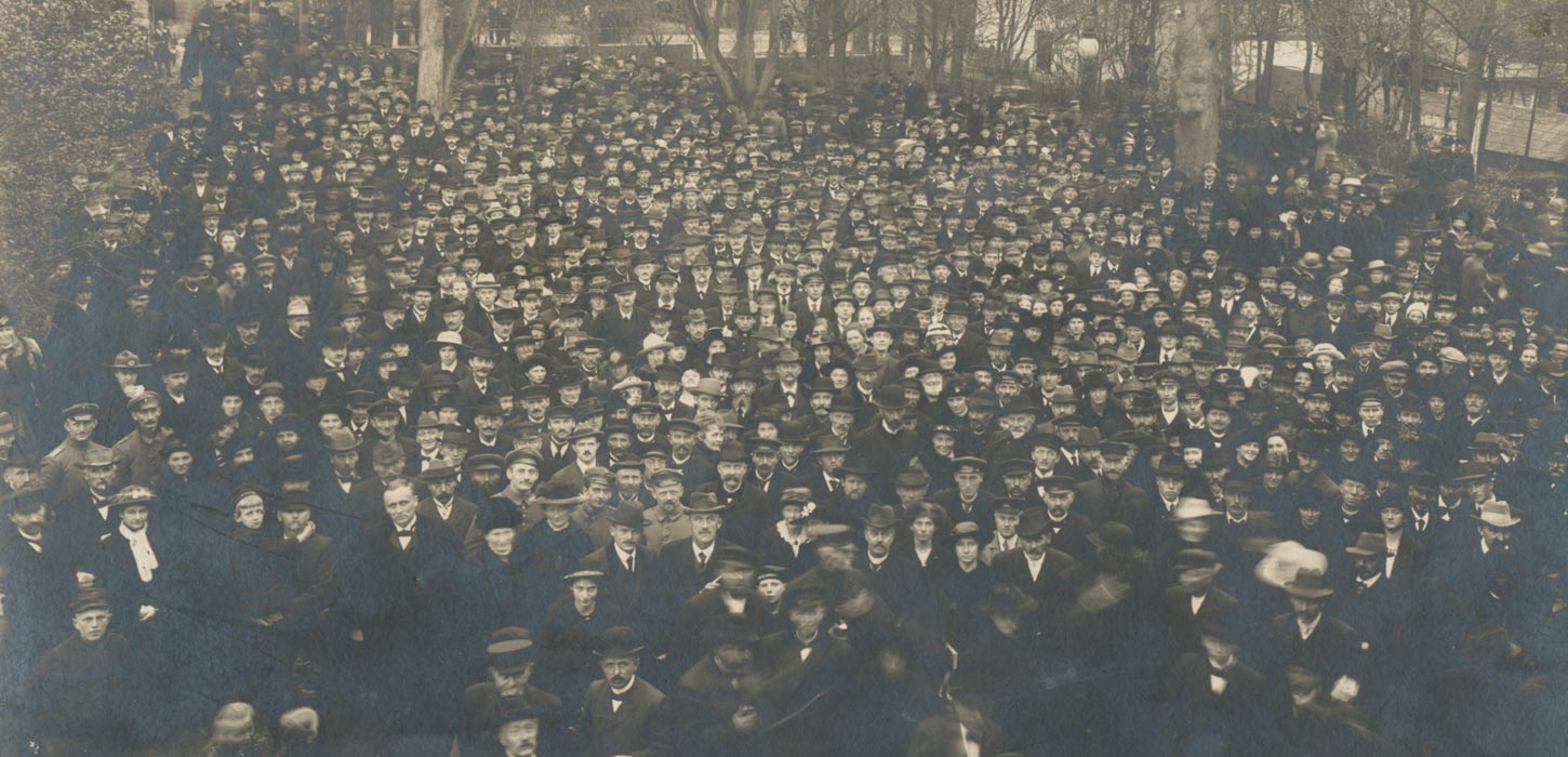 Tilskuere til HP Hanssens tale på Folkehjem 1918