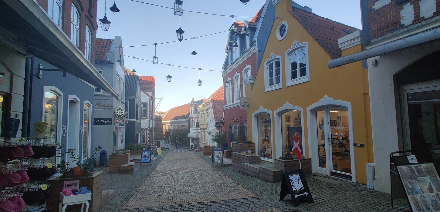 Die Einkaufszone von Aabenraa