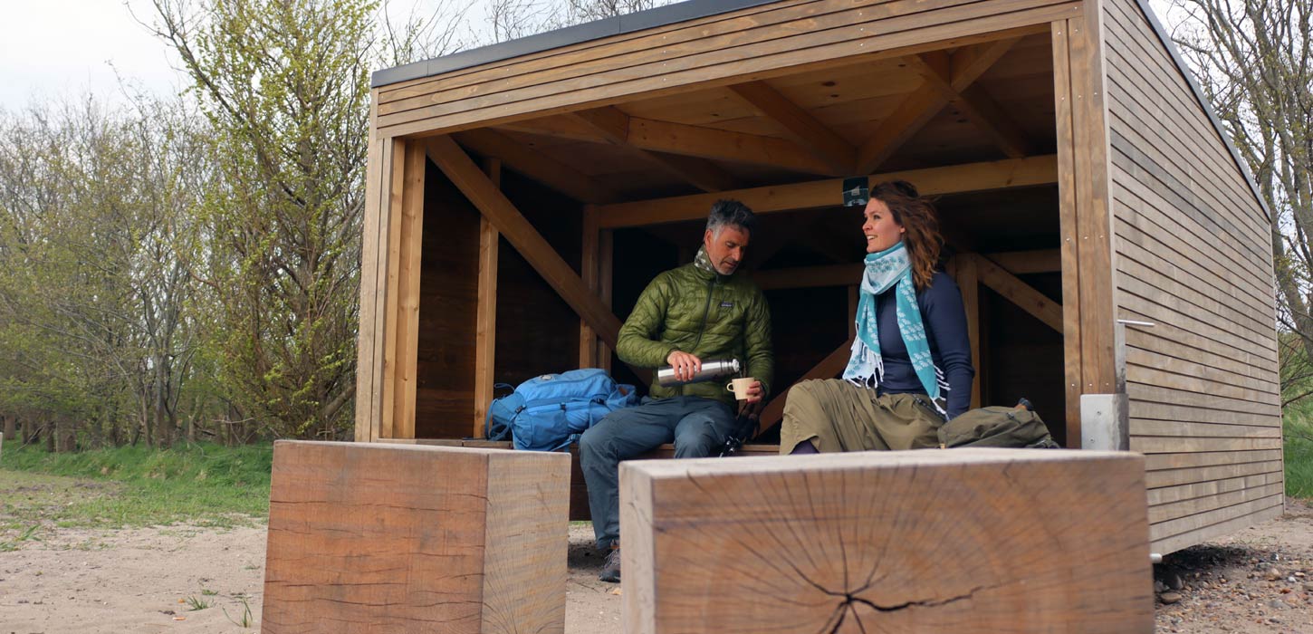 To personer i shelter ved Marskstien