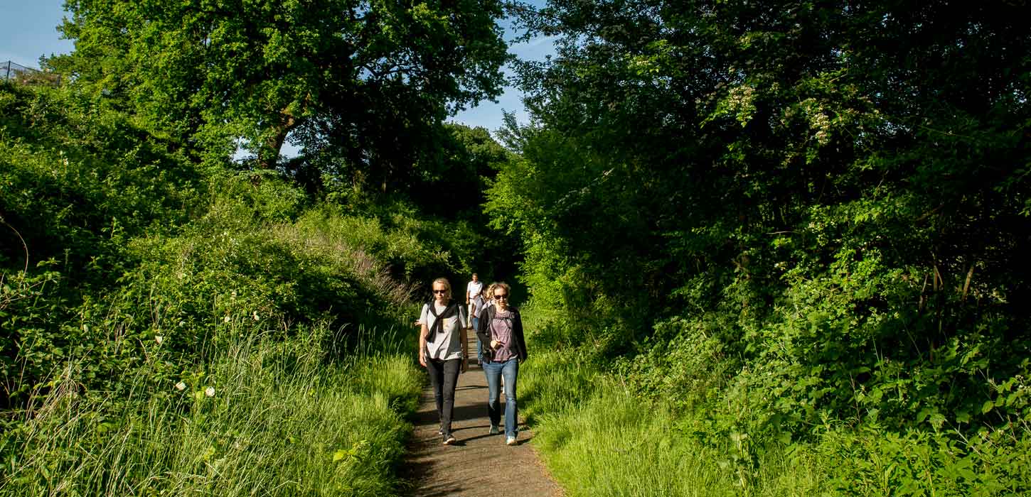 Personer vandrer på Knapstien