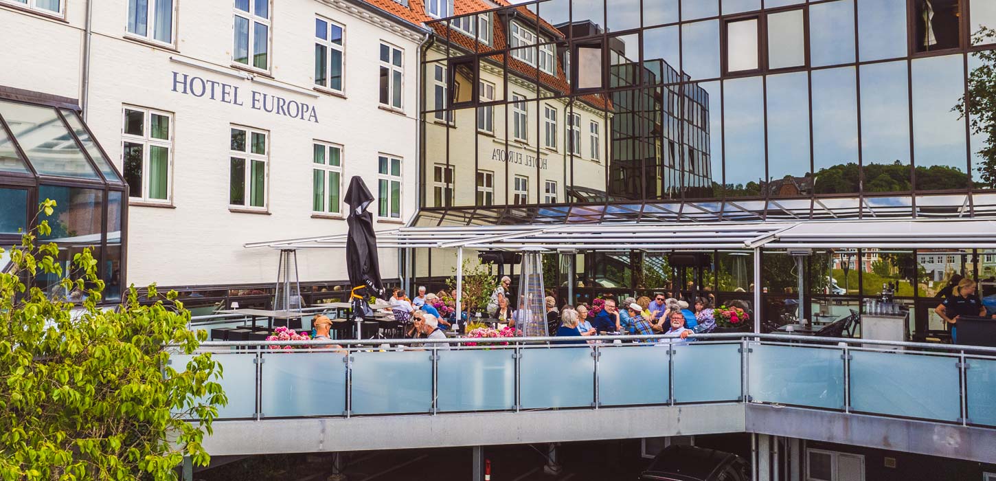 Terrassen på Hotel Europa i Aabenraa