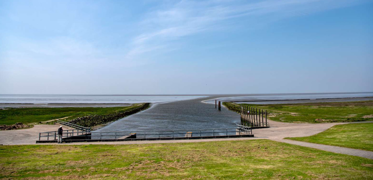 Vidåslusen bei Højer im Wattenmeer