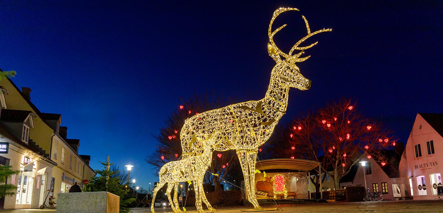 Julens lys i Sønderborg by på øen Als