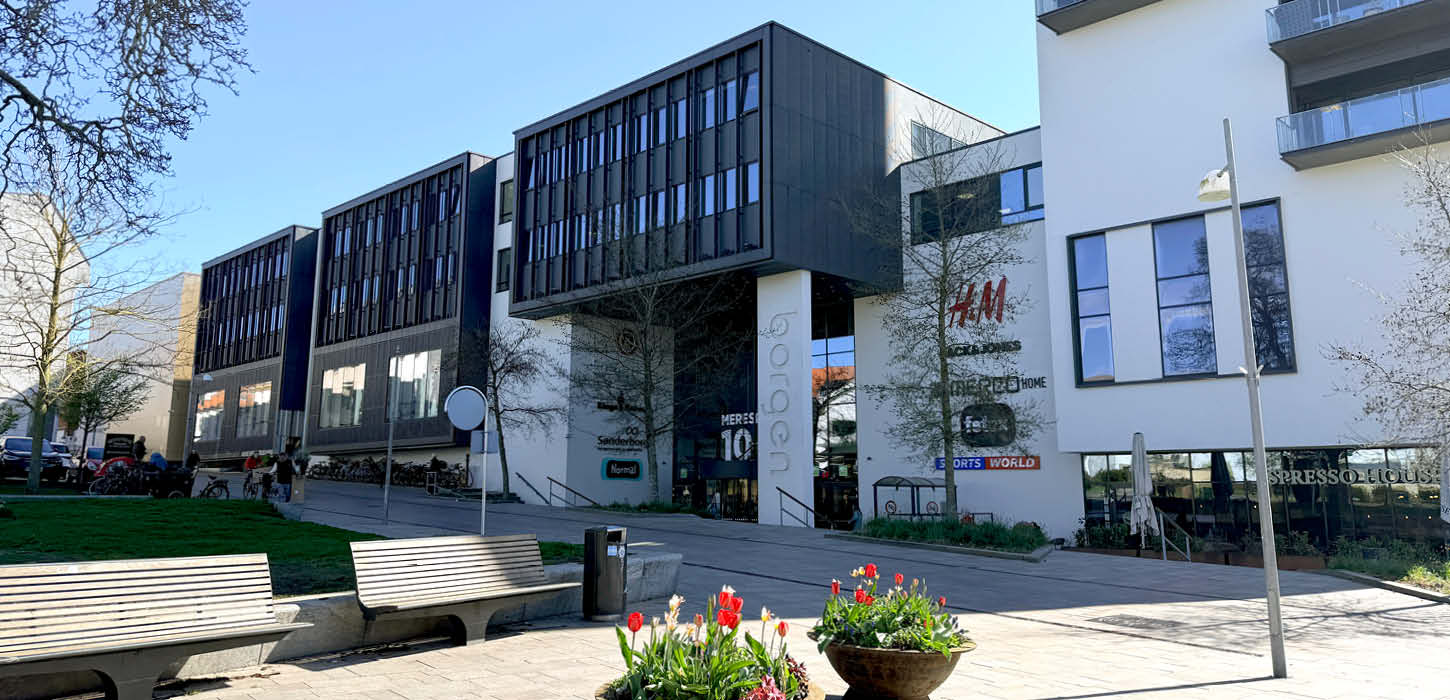 Borgens facade - indkøbscenter i Sønderborg