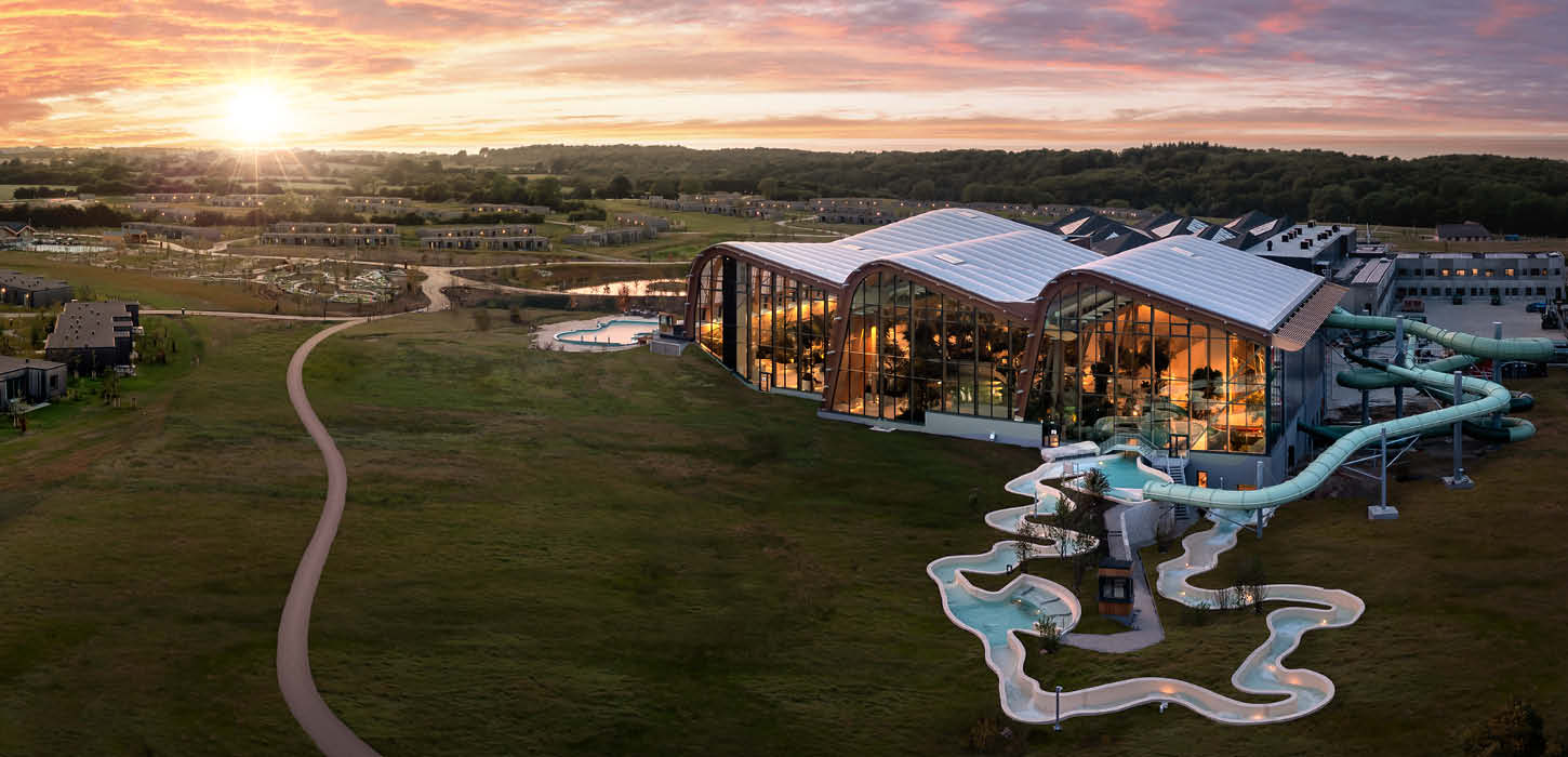 Solnedgang over Center Parcs Nordborg Resort