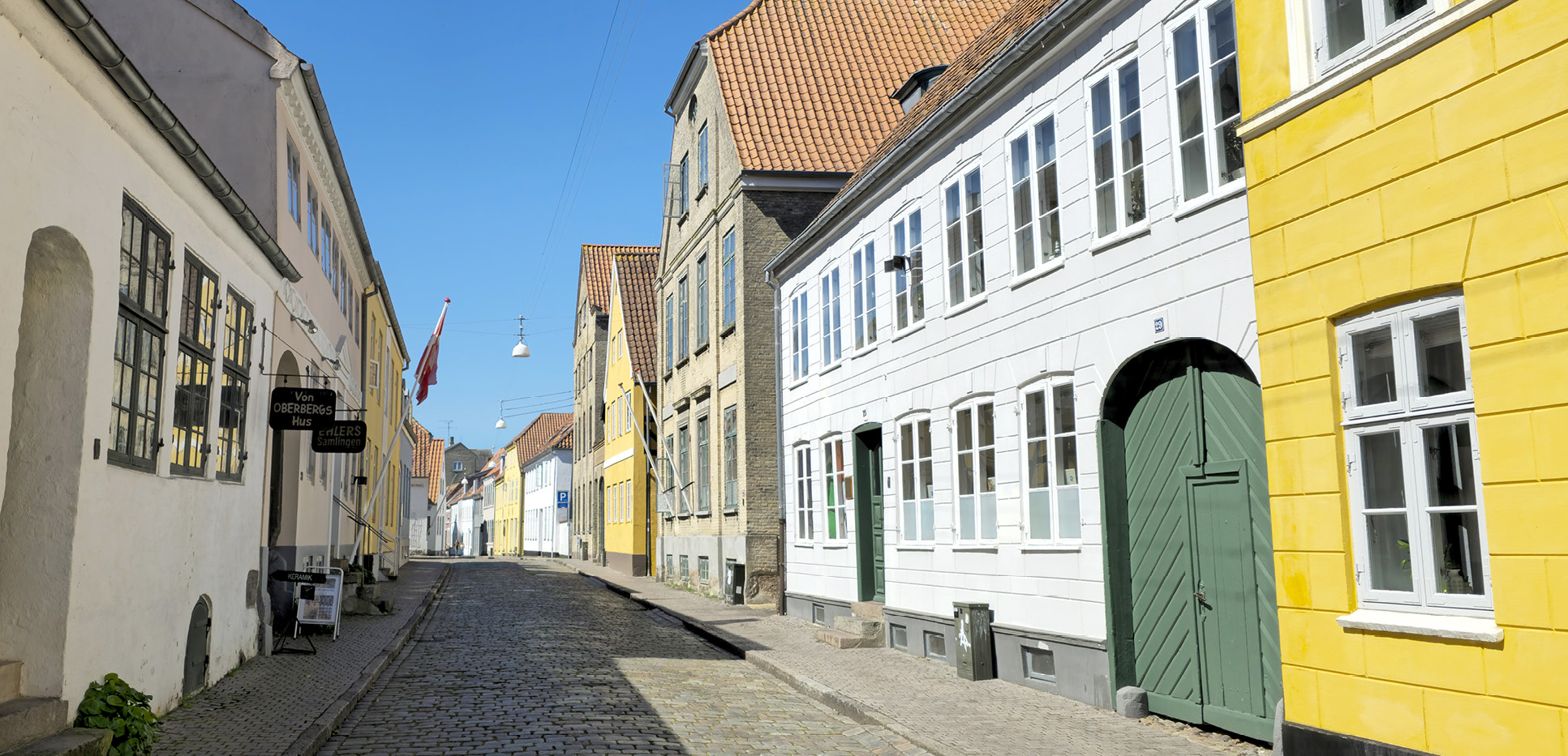 De oude binnenstad aan de Slotsgade in Haderslev.