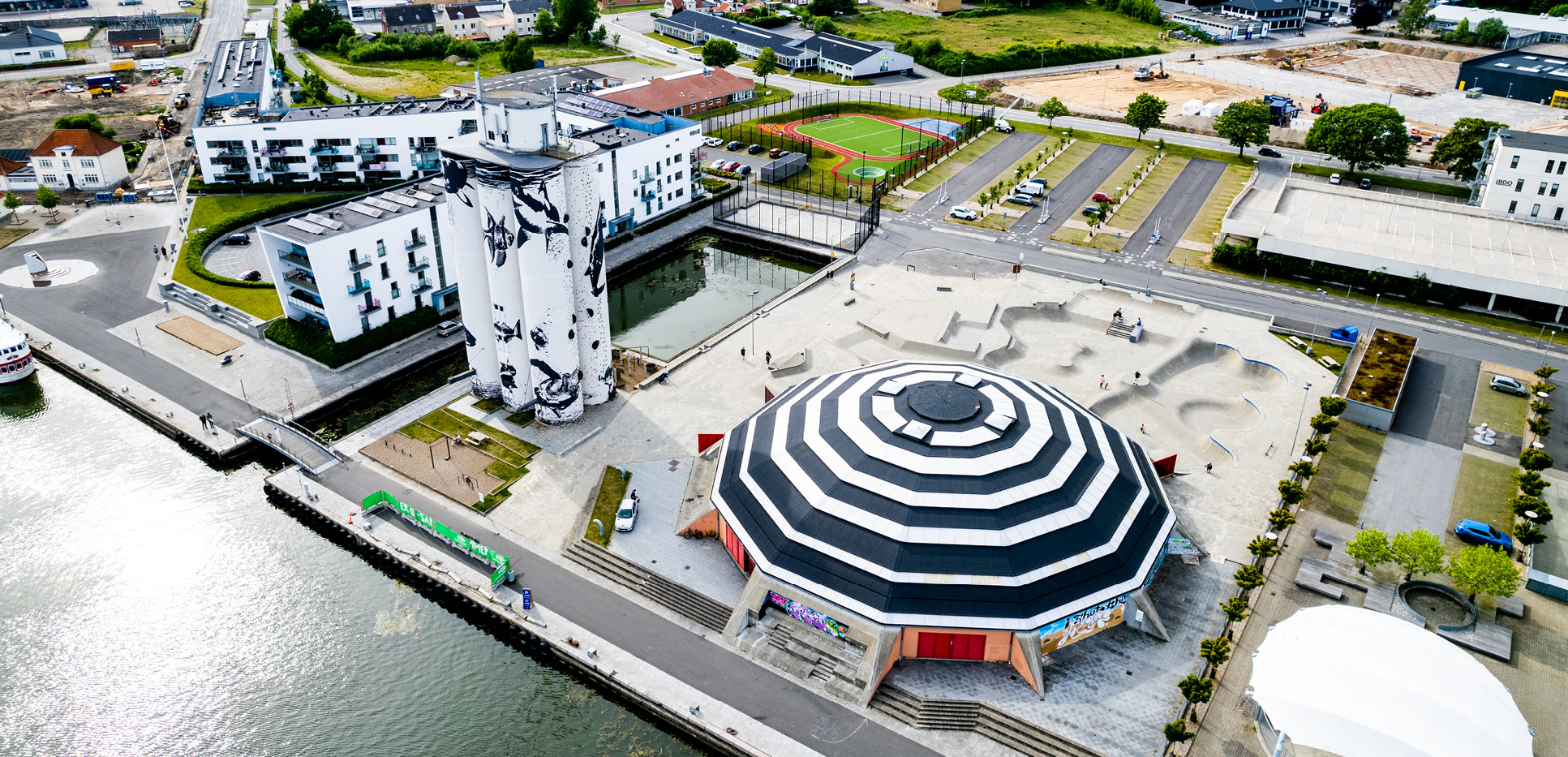 Luftfoto af StreetDome i Haderslev