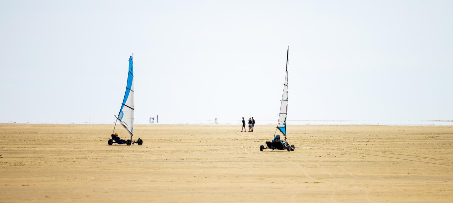 Blokarts on the broad beach on Rømø