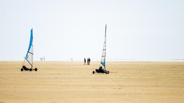 Blokarts on the broad beach on Rømø