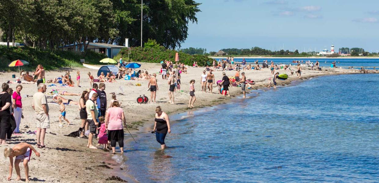 Bathing beach at Gammelbro Camping