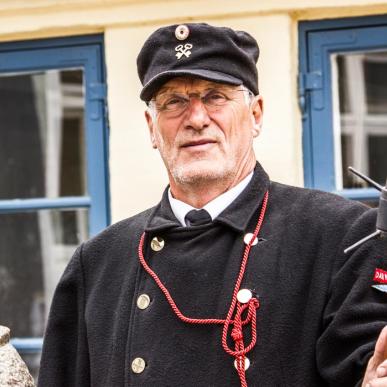 Nachtwächter von Aabenraa an der Nachtwächterstatue