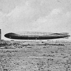 Stock photo: Zeppelins outside the hangar at the Zeppelin base in Tønder