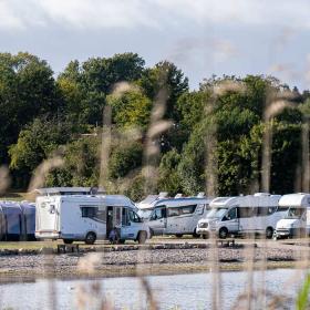 Campervans at Lærkelunden Camping